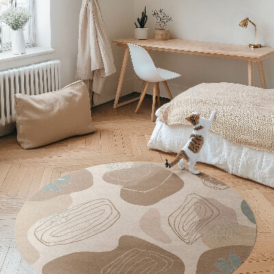 Runder pvc teppich Abstraktion Boho abgerundete Punkte und Linien