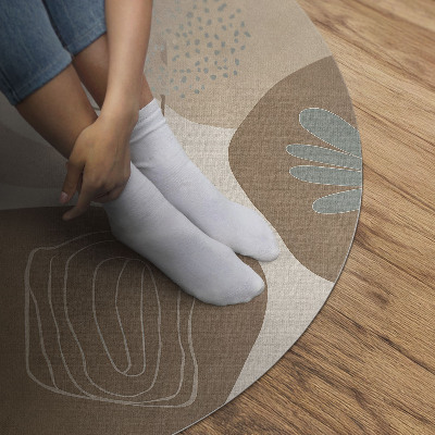 Runder pvc teppich Abstraktion Boho abgerundete Punkte und Linien