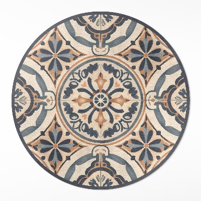 Runder teppich pvc Antikes Mosaik mit Vintage-Pflanzenmotiv