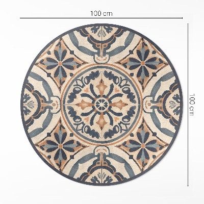 Runder teppich pvc Antikes Mosaik mit Vintage-Pflanzenmotiv