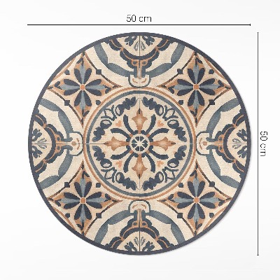 Runder teppich pvc Antikes Mosaik mit Vintage-Pflanzenmotiv