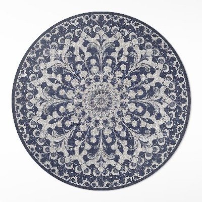 Runder vinyl teppich läufer Kaleidoskop von Blumen im Retro-Stil