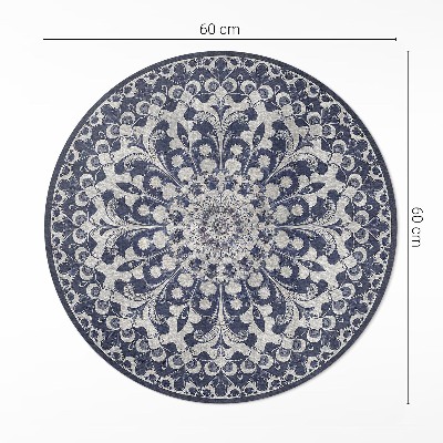 Runder vinyl teppich läufer Kaleidoskop von Blumen im Retro-Stil