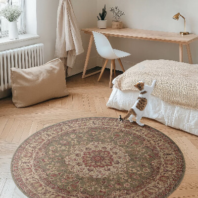 Runder vinyl teppich Erdige Symmetrie in persischen Mustern