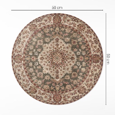 Runder vinyl teppich läufer Zarte persische Motive in sandfarbenen Tönen