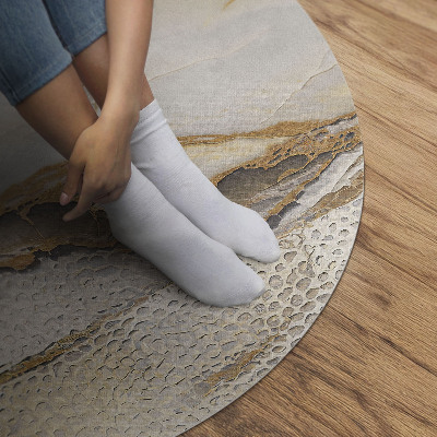 Runder teppich auf pvc Die Wärme von elegantem Marmor