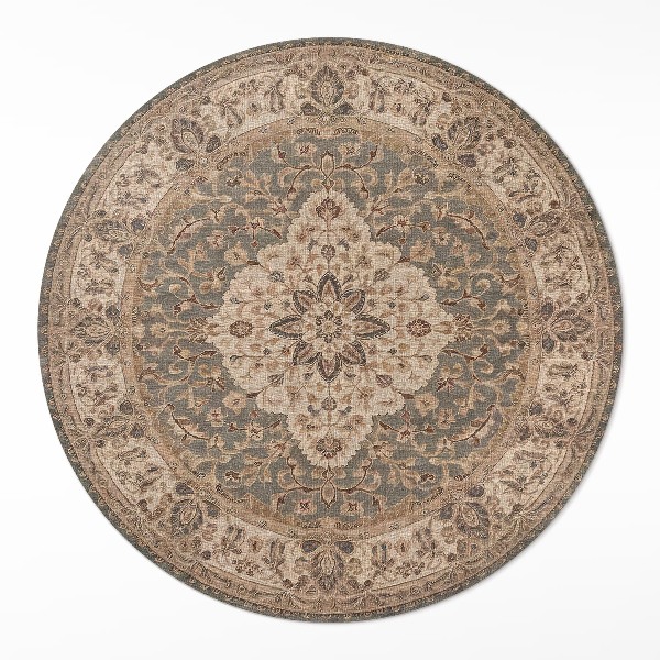 Runder vinyl teppich Persische Ornamente in subtilen Schattierungen