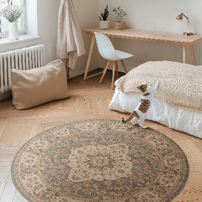 Runder vinyl teppich Persische Ornamente in subtilen Schattierungen