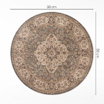 Runder vinyl teppich Persische Ornamente in subtilen Schattierungen