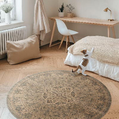 Runder vinyl teppich läufer Harmonie der Erdfarben
