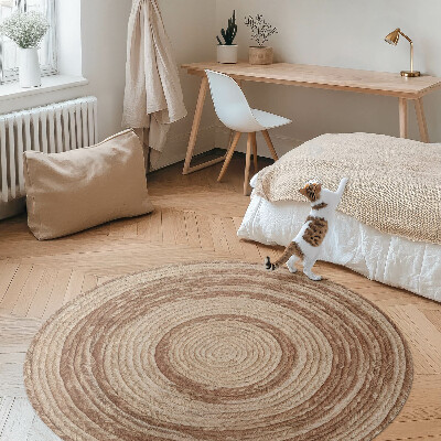 Runder vinyl teppich Gedrehte Schnur