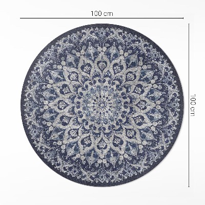 Runder vinyl teppich läufer Blauer persischer Traum