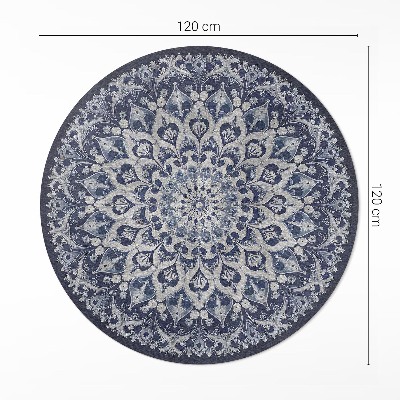 Runder vinyl teppich läufer Blauer persischer Traum