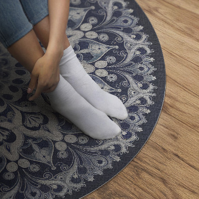 Runder vinyl teppich läufer Blauer persischer Traum