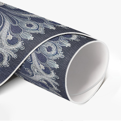 Runder vinyl teppich läufer Blauer persischer Traum