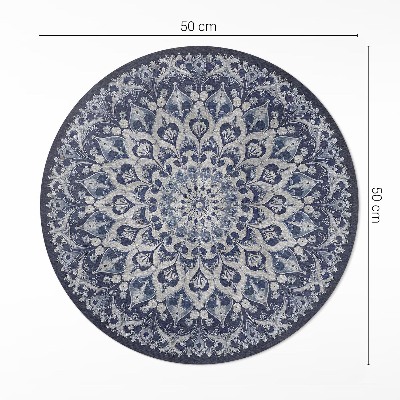 Runder vinyl teppich läufer Blauer persischer Traum