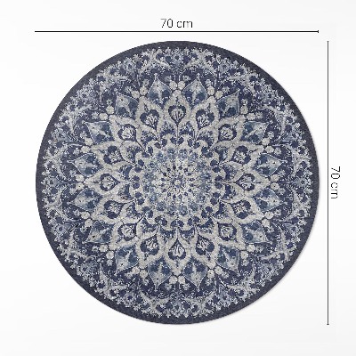 Runder vinyl teppich läufer Blauer persischer Traum
