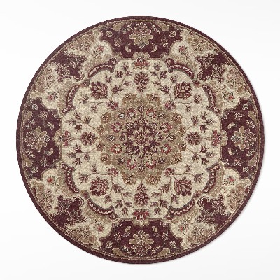 Runder vinyl teppich Blumenkomposition im Vintage-Stil