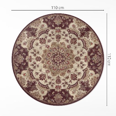 Runder vinyl teppich Blumenkomposition im Vintage-Stil