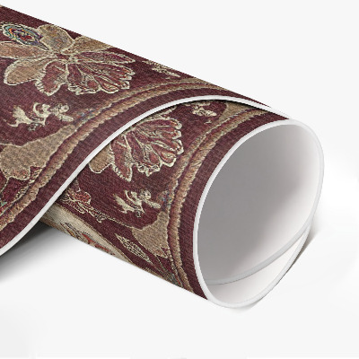 Runder vinyl teppich Blumenkomposition im Vintage-Stil