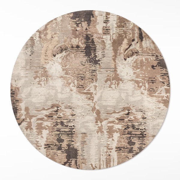 Runder vinyl teppich läufer Braune Abstraktion retro
