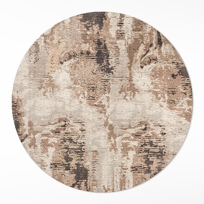 Runder vinyl teppich läufer Braune Abstraktion retro