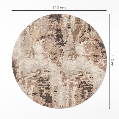 Runder vinyl teppich läufer Braune Abstraktion retro