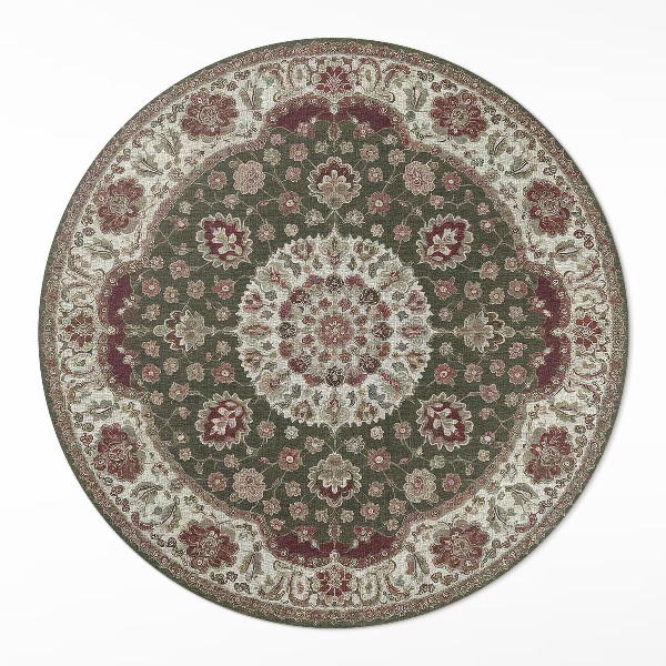 Runder vinyl teppich Persisches grünes Mandala