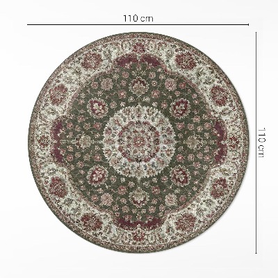 Runder vinyl teppich Persisches grünes Mandala
