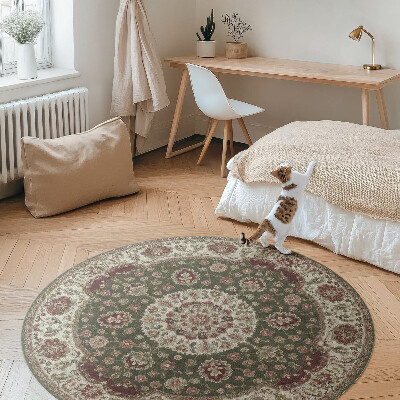 Runder vinyl teppich Persisches grünes Mandala
