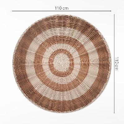 Runder vinyl teppich läufer Weidenkorb