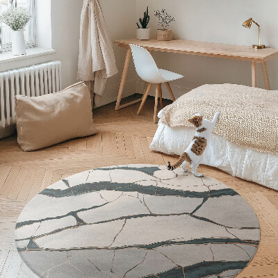 Runder vinyl teppich Grauer Stein in Perfektion