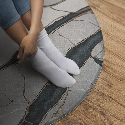 Runder vinyl teppich Grauer Stein in Perfektion