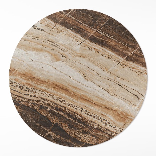 Runder vinyl teppich läufer Brauner Edelstein