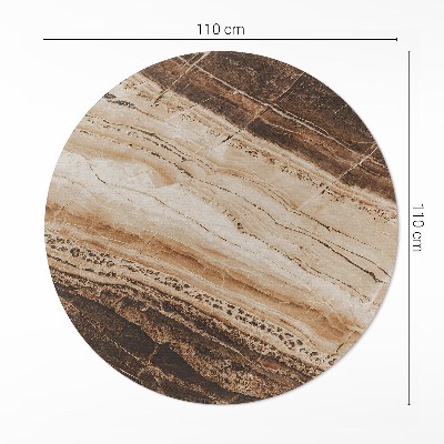 Runder vinyl teppich läufer Brauner Edelstein