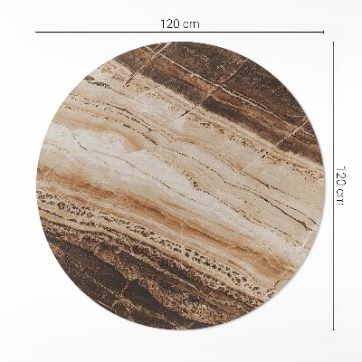 Runder vinyl teppich läufer Brauner Edelstein