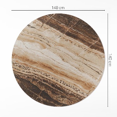 Runder vinyl teppich läufer Brauner Edelstein