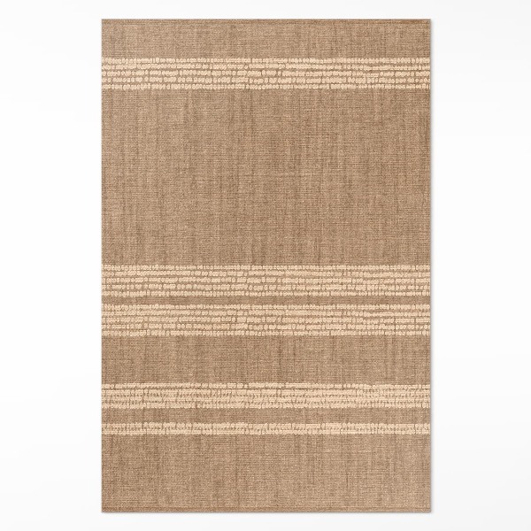 Vinyl teppich läufer Beige in Boho Linien Nachahmung Stoff