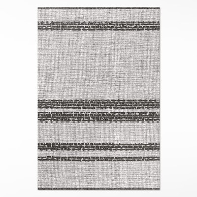 Teppich pvc Grau in boho Linien Nachahmung Stoff
