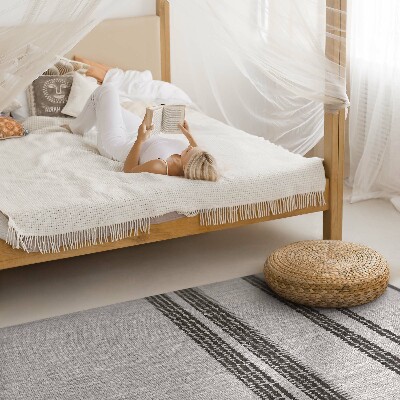 Teppich pvc Grau in boho Linien Nachahmung Stoff