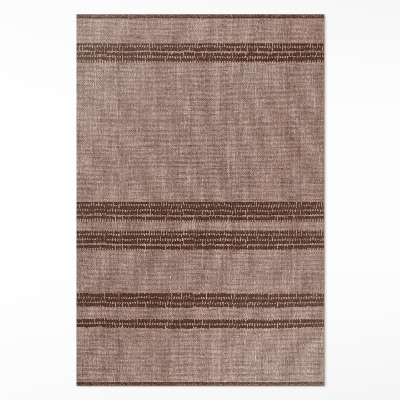 Teppich auf pvc Braun in Boho-Linien-Imitat