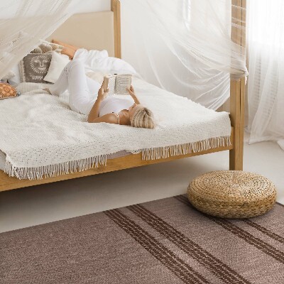 Teppich auf pvc Braun in Boho-Linien-Imitat