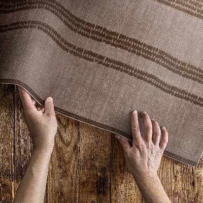 Teppich auf pvc Braun in Boho-Linien-Imitat