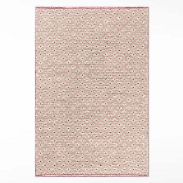 Teppich auf pvc Rosa orientalisches Muster Stoffimitat