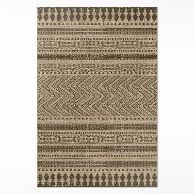 Vinyl teppich Zickzack und Linien Textilimitat