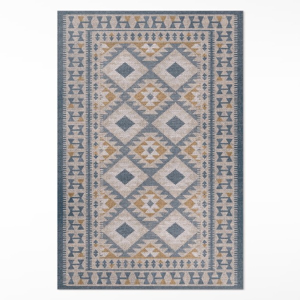 Teppich auf pvc Stoffimitat mit dekorativem Retro-Design