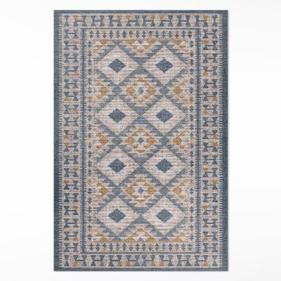 Teppich auf pvc Stoffimitat mit dekorativem Retro-Design