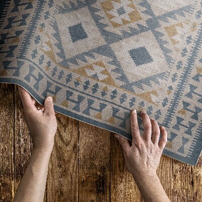 Teppich auf pvc Stoffimitat mit dekorativem Retro-Design