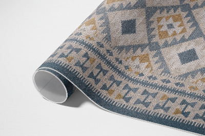 Teppich auf pvc Stoffimitat mit dekorativem Retro-Design