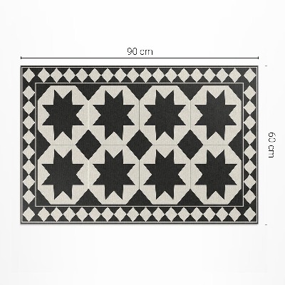 Teppich auf pvc Schwarze und weiße Sterne elegantes Mosaik